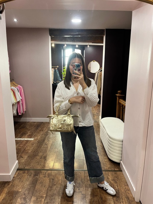 Petit sac cuir brillant DORÉ
